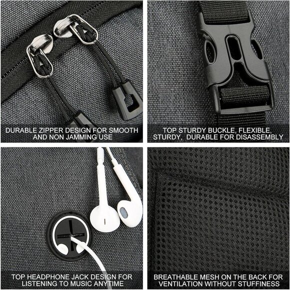 Crossbody Bags Sling Backpack, Sling Bag Cross body Shoulder Bag for Men and Wom - Picture 6 of 9